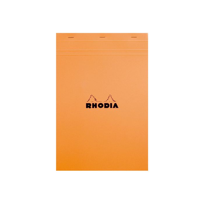 3037920192000-Rhodia - Bloc notes - A4 + - 80 pages - petits carreaux - 80g - orange-Avant-0