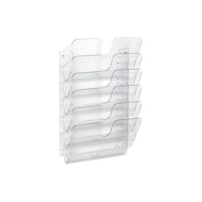 7318080014408-Durable Flexiplus - Trieur mural porte-document - 6 cases A4 horizontal - transparent-Avant-1