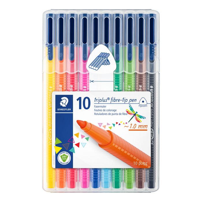 400781732310-Staedtler triplus - 10 Feutres - couleurs assorties--0