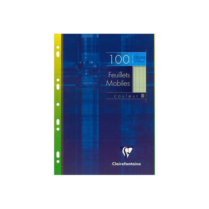 3329680174502-Clairefontaine - feuilles simples A4 - 100 pages - grands carreaux (Seyes) - perforées - vert-Avant-0