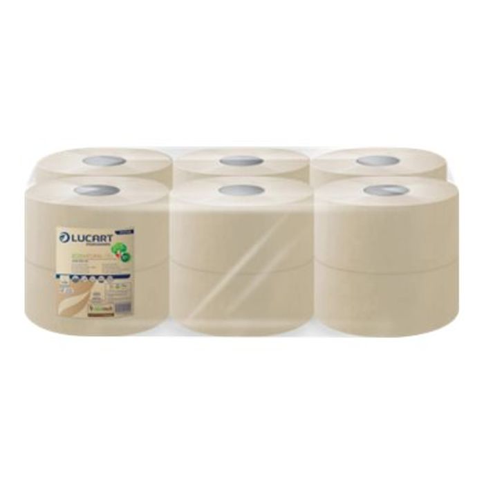 3661679121495-Lucart EcoNatural 180 - papier toilette - 12 rouleaux - 180 m-Avant-0