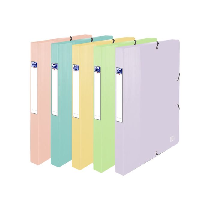 3045050439414-Oxford School Life Pastel - Boîte de classement - dos 25 mm - pour 200 feuilles - disponib-Angle gauche-0