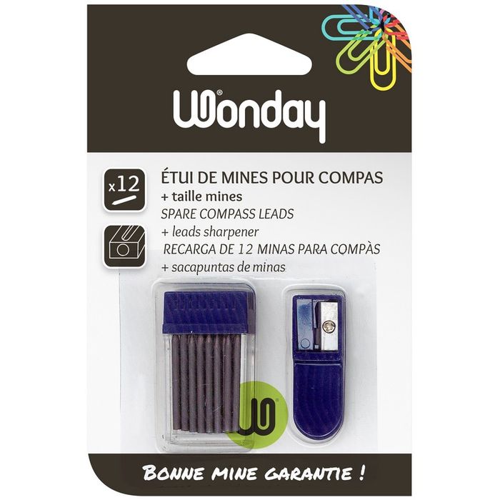 3701254704917-Wonday - Étui de 12 mines de compas + taille mine--0