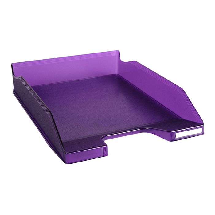 9002493011274-Exacompta COMBO - 6 Corbeilles à courrier violet translucide-Angle gauche-1