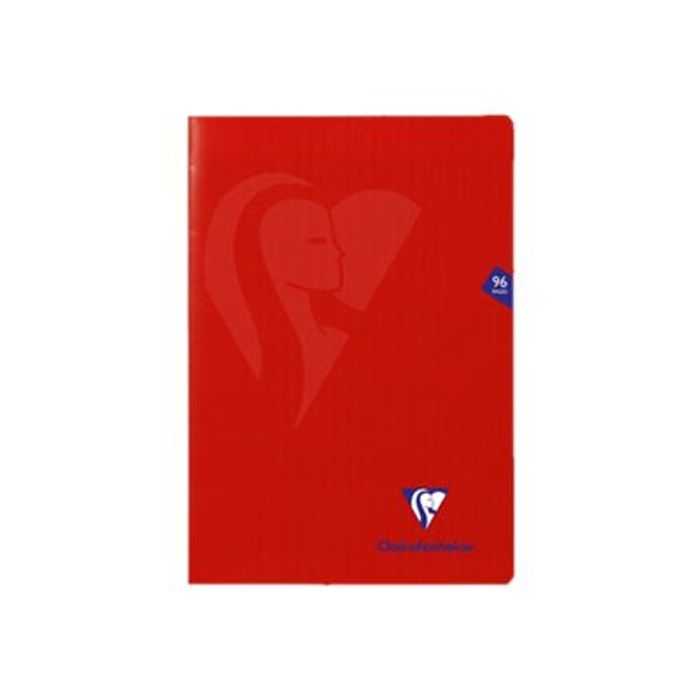 3329683331612-Clairefontaine Mimesys - Cahier polypro A4 (21x29,7 cm) - 96 pages - grands carreaux (Seyes) - rou-Avant-0