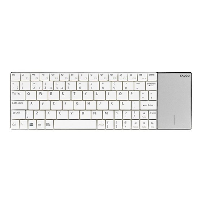 6940056162014-Rapoo E2710 - clavier sans fil Azerty - ultra plat et touchpad - blanc-Avant-0