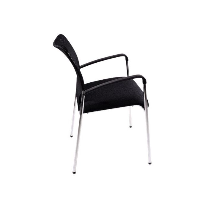 3760185023177-Chaise TOULA - accoudoirs intégrés - noir-Gauche-3