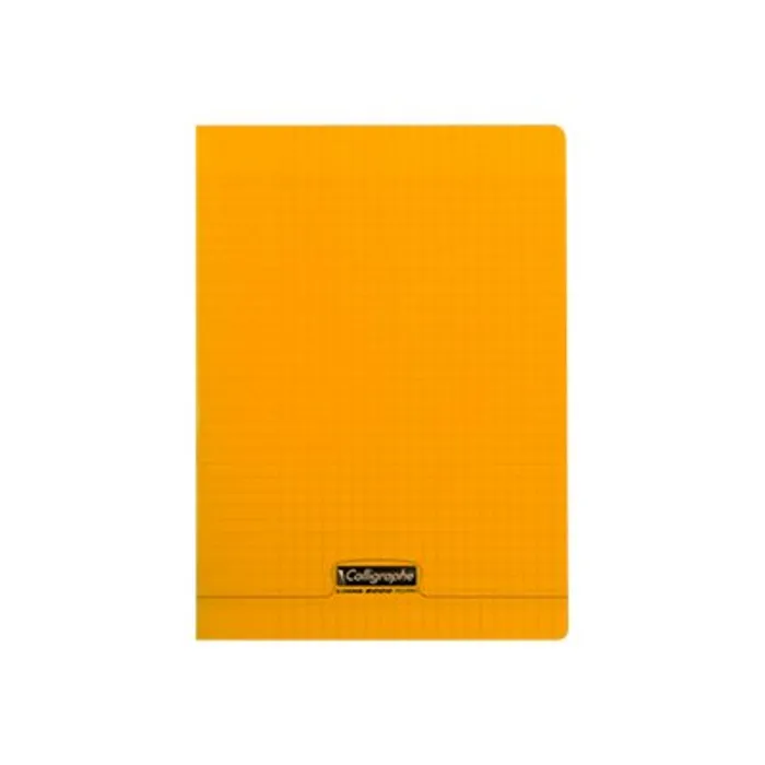 3210330181387-Calligraphe 8000 - Cahier polypro A4 (21x29,7 cm) - 96 pages - grands carreaux (Seyes) - orange-Avant-0