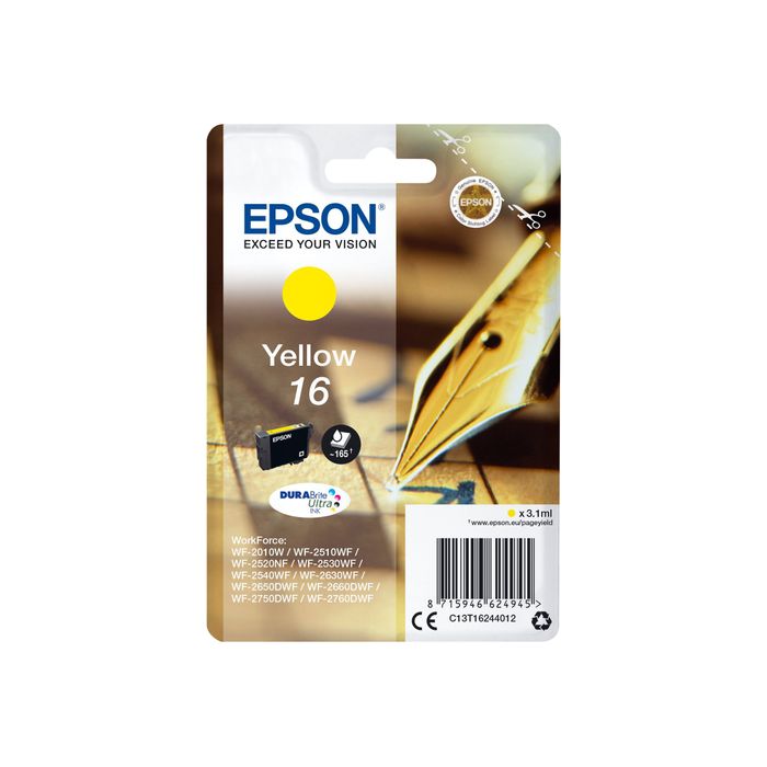 8715946518800-Epson 16 Stylo plume - jaune - cartouche d'encre originale-Avant-0