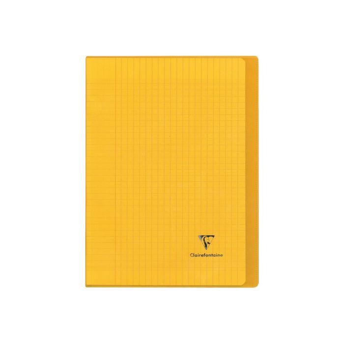 3037929514063-Clairefontaine Koverbook - Cahier polypro 17 x 22 cm - 96 pages - grands carreaux (Seyes) - jaune-Avant-0