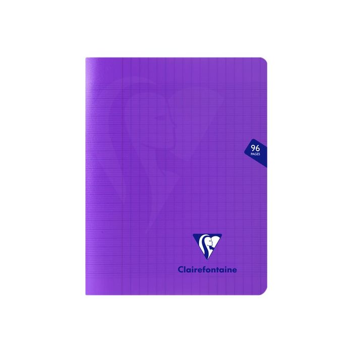 3329683737414-Clairefontaine Mimesys - Cahier polypro 17 x 22 cm - 96 pages - grands carreaux (Seyes) - violet-Avant-0