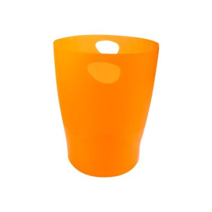 9002493037182-Exacompta Ecobin - Corbeille à papier 15L - orange translucide-Avant-0