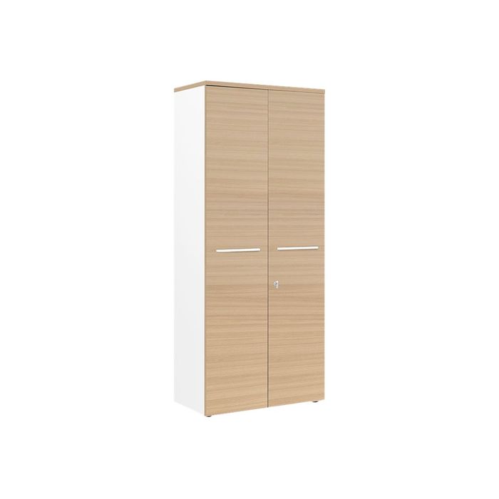 3483600849113-Armoire hautes YES ! - L80 x H187 x P42 - 2 portes - Façade et dessus chêne structuré-Angle gauche-0