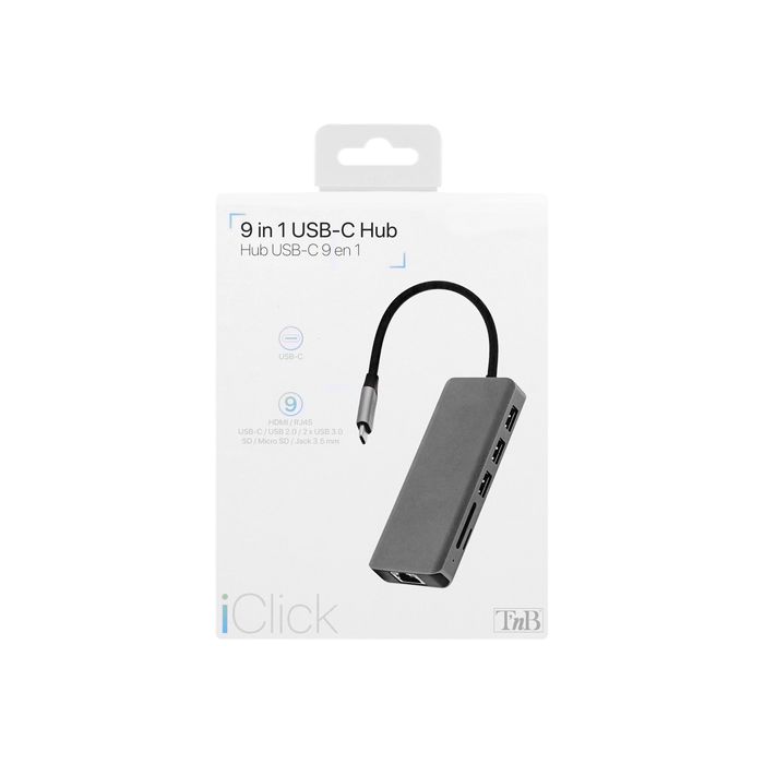 3303170099438-T'nB iClick - Station d'accueil - USB-C - HDMI - GigE-Avant-10