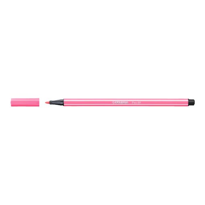 4006381574167-STABILO Pen 68 - Feutre pointe moyenne - rose poudré-Angle droit-0