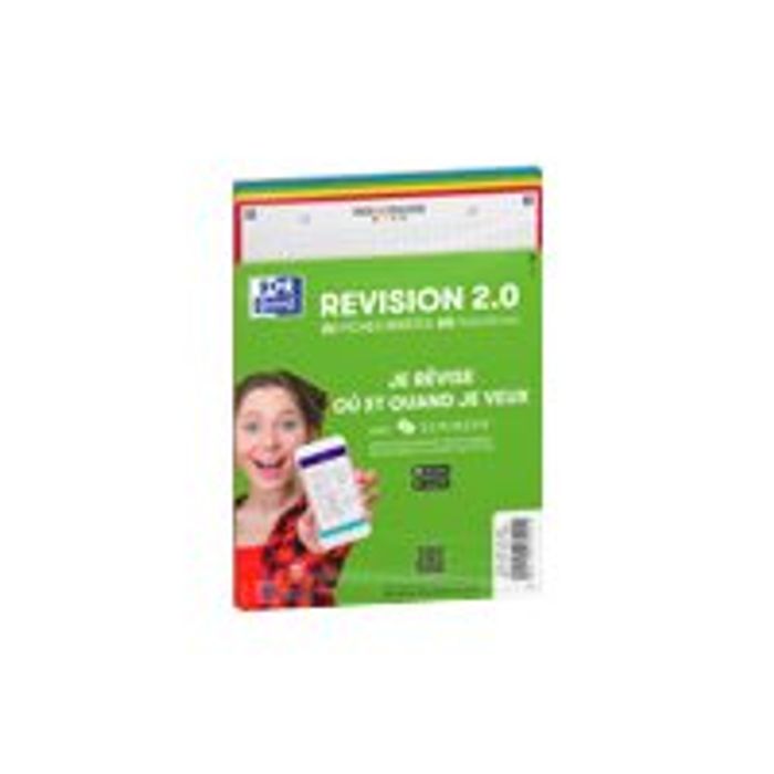 3020120138060-Oxford REVISION 2.0 Starter Pack - Pack de 32 Fiches Bristol Scribzee - A6 - petits carreaux - non pe-Angle gauche-0