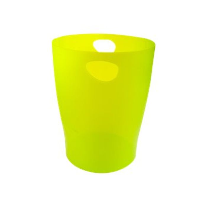 9002493037168-Exacompta Ecobin - Corbeille à papier 15L - vert anis translucide-Avant-0