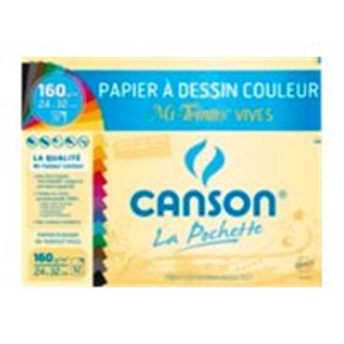 3148950027542-Canson - Pochette papier à dessin - 8 feuilles - A3 - 160 gr - couleurs pastel-Avant-0