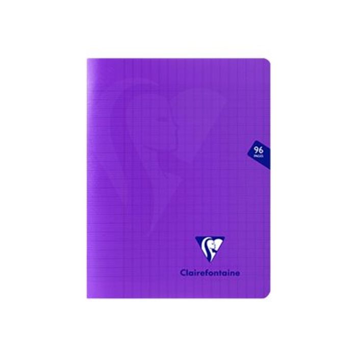 3329683737513-Clairefontaine Mimesys - Cahier polypro 17 x 22 cm - 48 pages - grands carreaux (Seyes) - violet-Avant-0