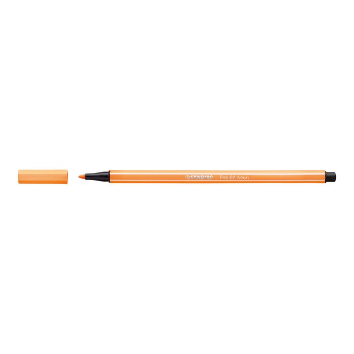 4006381121095-STABILO Pen 68 - Feutre pointe moyenne - orange fluo-Angle gauche-2