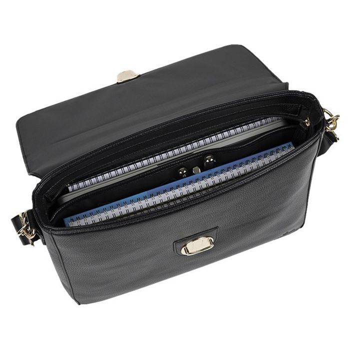 3108723263751-Oberthur Lady Bradford - Cartable rigide 2 compartiments - noir - 29 x 11,5 x 36 cm--6