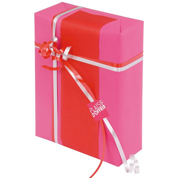 3664233003312-Logistipack - Papier cadeau kraft réversible - 70 cm x 50 m - 60 g/m² - rose/rouge--1