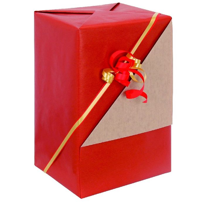 3664233003305-Logistipack - Papier cadeau kraft réversible - 70 cm x 50 m - 60 g/m² - rouge/brun--1