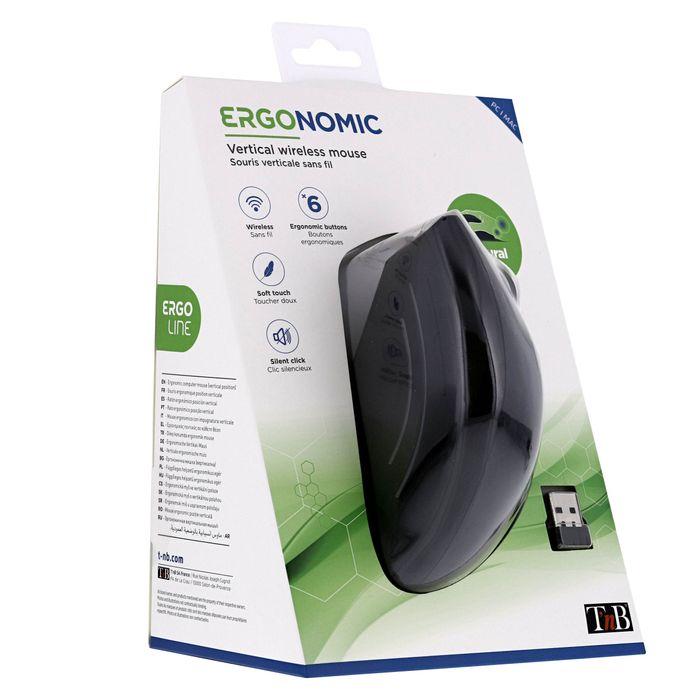 3303170068137-T'nB Ergo Line - souris sans fil ergonomique pour droitier - noir--6