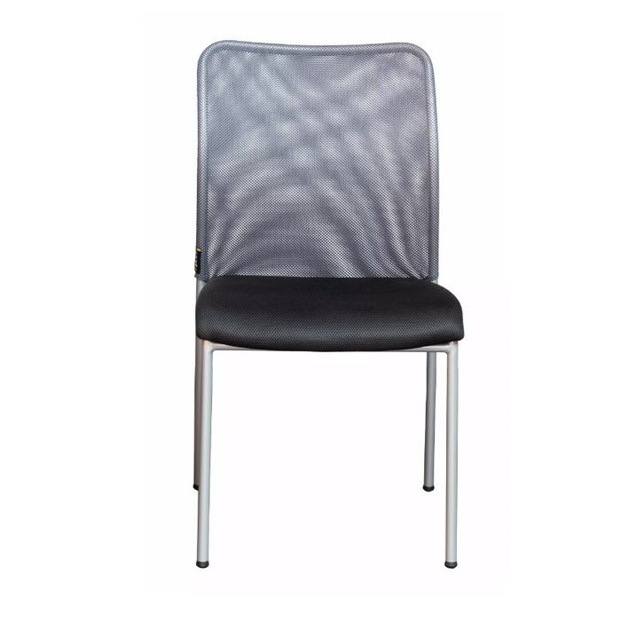 0404051443432-Lot de 4 chaises JULIA - avec accoudoirs - assise noire et dossier gris--0
