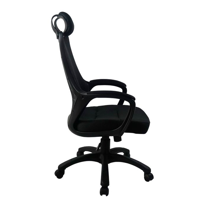 3397701635974-Fauteuil de bureau GALILEE - accoudoirs fixes - appui-tête intégré - noir--2