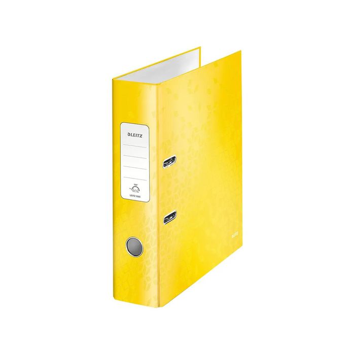 4002432120406-Leitz WOW - Classeur à levier 180° - Dos 80 mm - A4 - pour 600 feuilles - Carton pelliculé - jaune--2