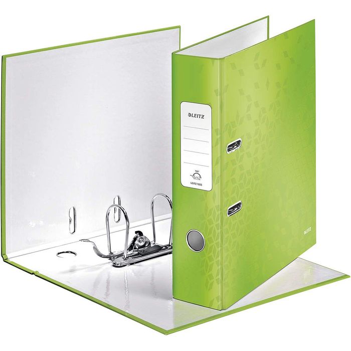 4002432123162-Leitz WOW - Classeur à levier 180° - Dos 80 mm - A4 - pour 600 feuilles - Carton pelliculé - vert--1