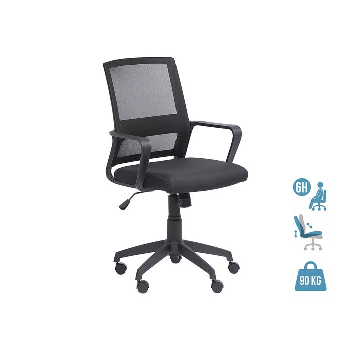 3760185020817-Fauteuil de bureau LIBERTY 01 - accoudoirs fixes - sans appui-tête - noir--0