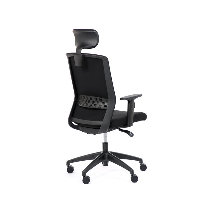 3701338801723-Fauteuil de bureau SCOTTY - accoudoirs réglables - appui-tête réglable - noir--2