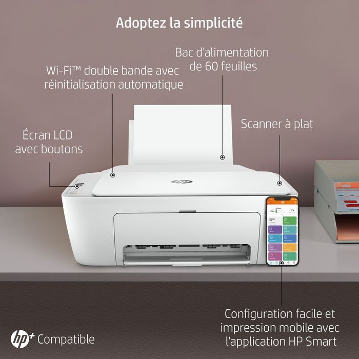 0194441902518-HP Deskjet 2710E All-in-One - imprimante multifonction jet d'encre couleur A4 - Wifi, Bluetooth, USB--5