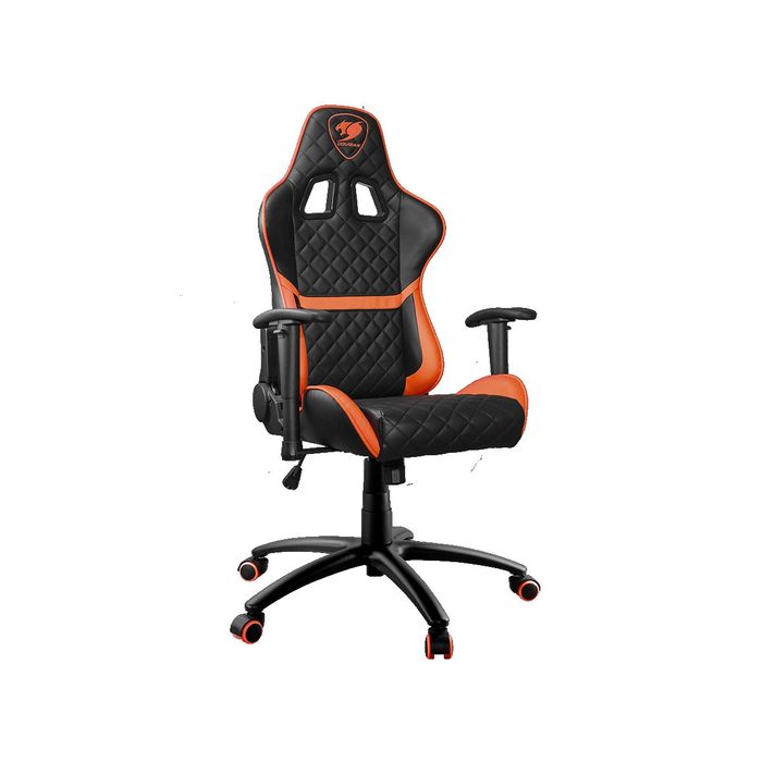 4715302440459-Fauteuil gamer Armor One - accoudoirs réglables - appui-tête intégré - noir et orange--4