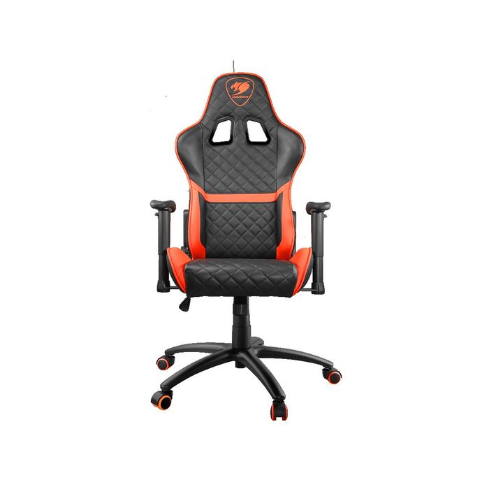 4715302440459-Fauteuil gamer Armor One - accoudoirs réglables - appui-tête intégré - noir et orange--5