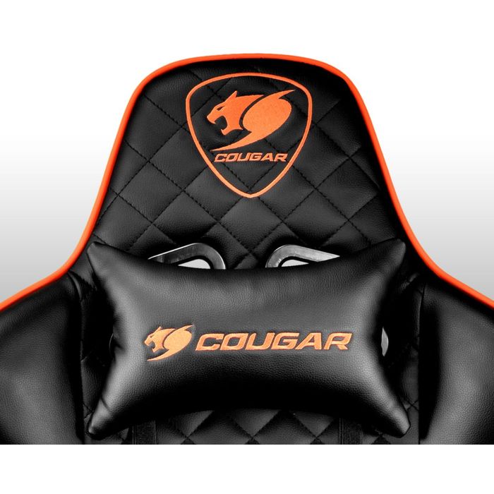 4715302440459-Fauteuil gamer Armor One - accoudoirs réglables - appui-tête intégré - noir et orange--6