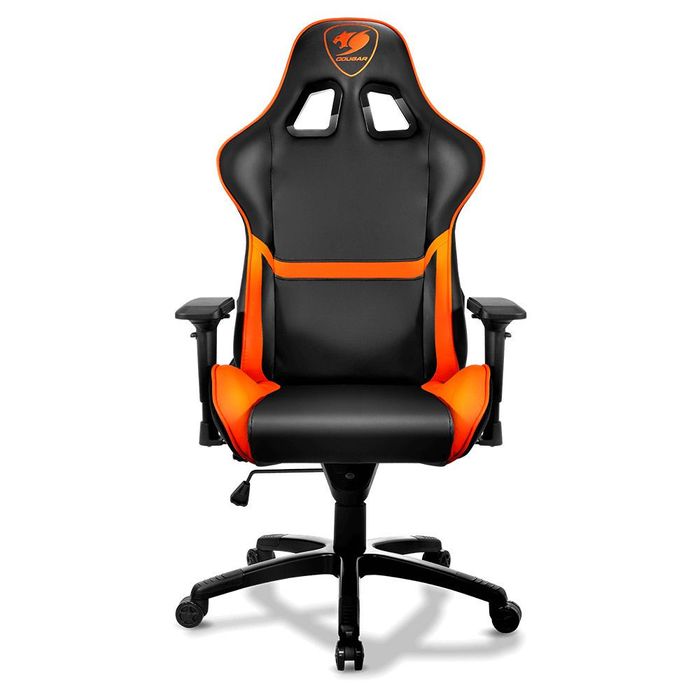 4715302448721-Fauteuil gamer ARMOR - accoudoirs réglables - Noir et orange--1