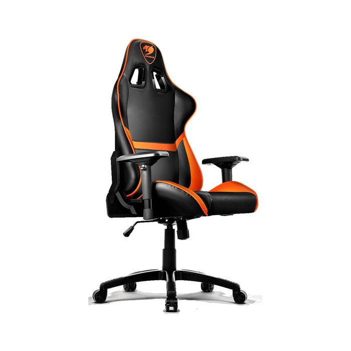 4715302448721-Fauteuil gamer ARMOR - accoudoirs réglables - Noir et orange--3