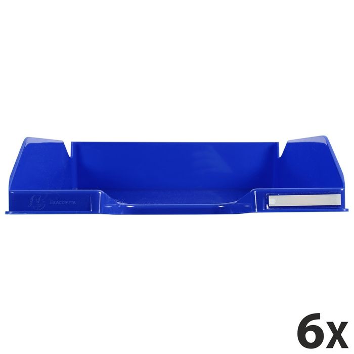 9002493110960-Exacompta COMBO Glossy - 6 Corbeilles à courrier bleu royal--0