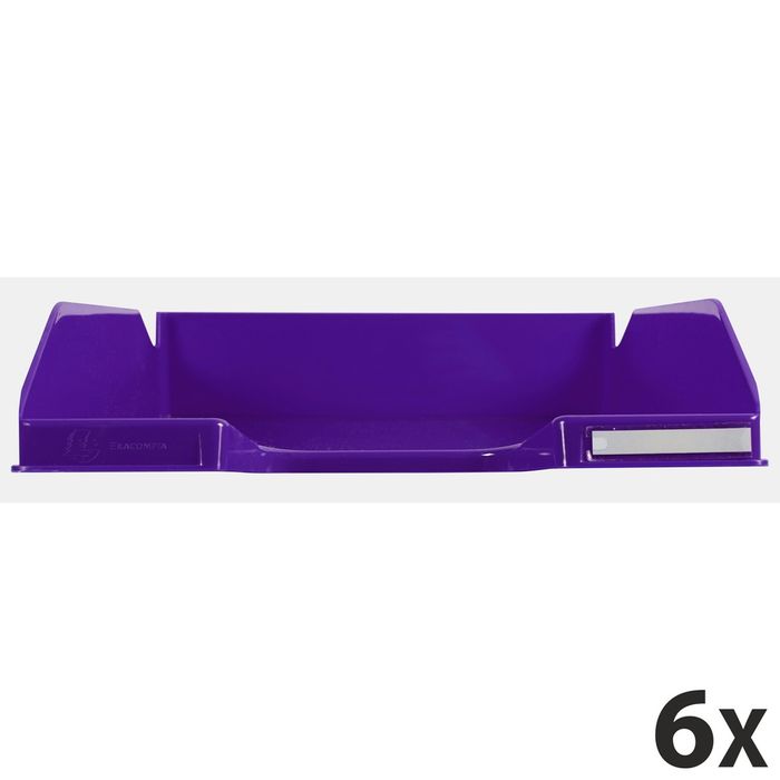 9002493110946-Exacompta COMBO Glossy - 6 Corbeilles à courrier violet--0