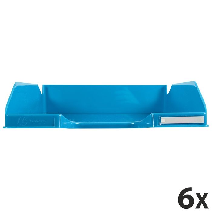 9002493110908-Exacompta COMBO Glossy - 6 Corbeilles à courrier turquoise--0