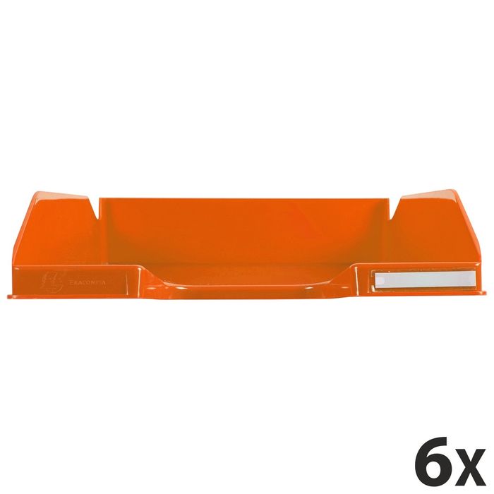 9002493110922-Exacompta COMBO Glossy - 6 Corbeilles à courrier orange--0