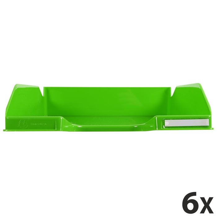 9002493110939-Exacompta COMBO Glossy - 6 Corbeilles à courrier vert pomme--0