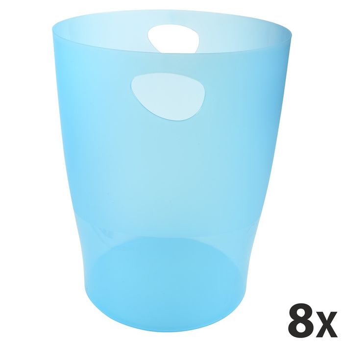 9002493032149-Exacompta Ecobin - 8 Corbeilles à papier 15L - turquoise translucide--0