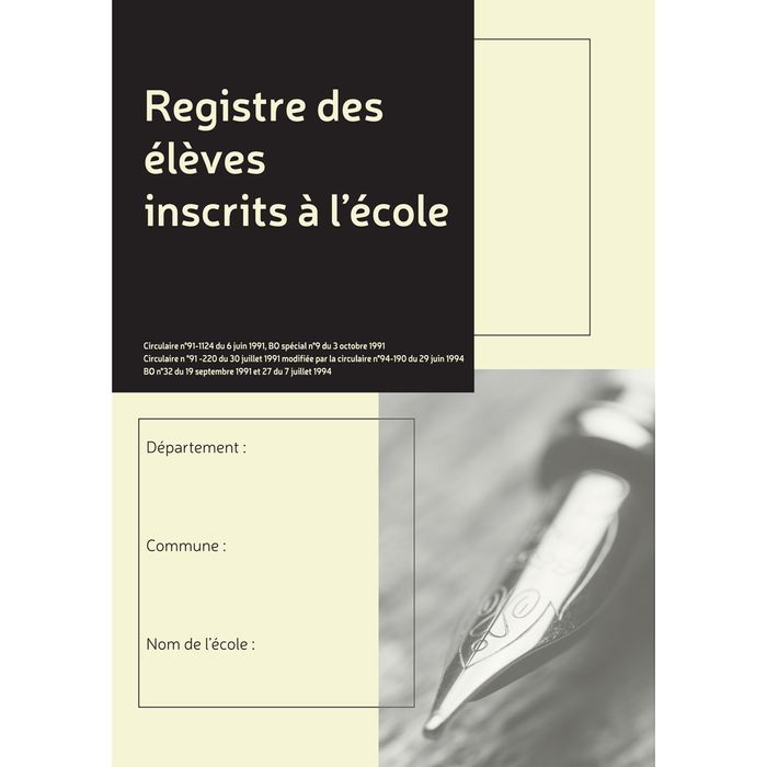 3370440539314-Exacompta - Registre des élèves inscrits à l'école - 5 fiches annuelles - A4--0