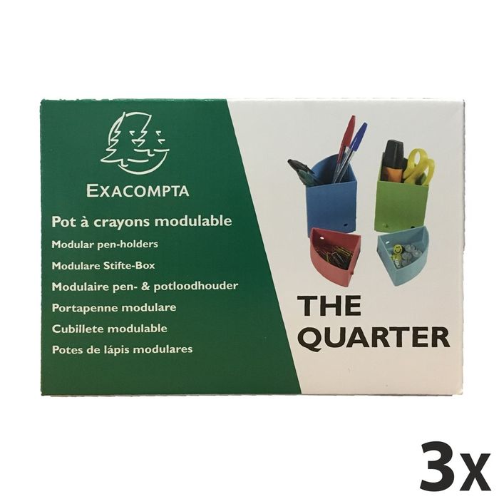 9002493099579-1928 by Exacompta - 3 Pots à crayons modulable multicolore--0