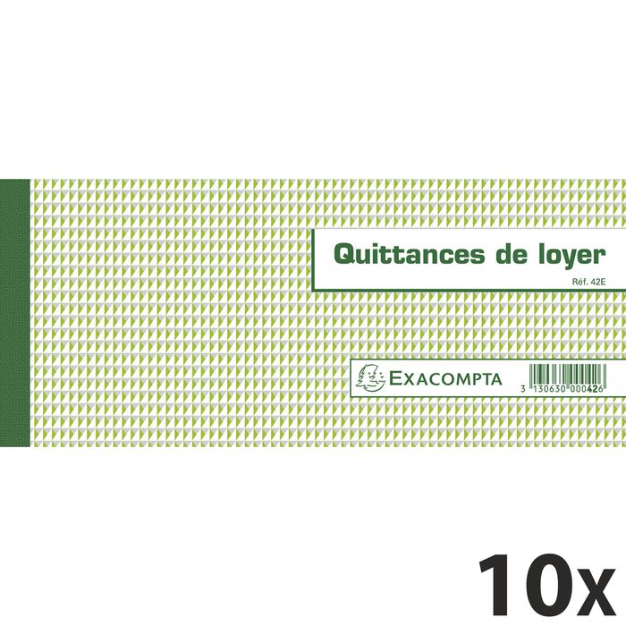 3130633000423-Exacompta - 10 Manifolds Carnets de quittances de loyer - 10,1 x 16,5 cm--0