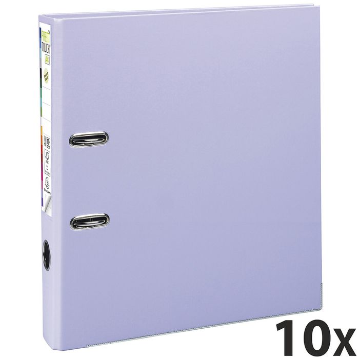 3130631531073-Exacompta Prem'Touch - 10 Classeurs à levier - Dos 50 mm - A4 Maxi - pour 400 feuilles - lilas--0